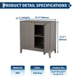thumbnail image 2 of Litake 31.5" Fluted Cabinet with Storage, 2 Doors Sideboard Buffet Cabinet, Modern Accent Credenza with Adjustable Shelf and Wood Legs for Living Room, Dining Room, Kitchen, Entryway- Oak/Oak Gray, 2 of 7