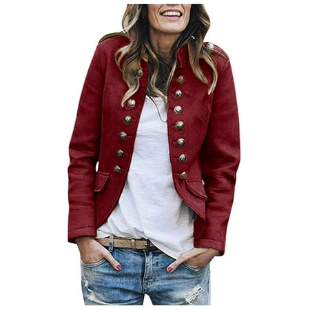 Women Workoffice Blazer Long Sleeve Casual Overcoat Mid Length Fitted  Cardigan V Neck Fashion Jacket Single Breasted Pockets Outwear Solid Color  Suit | Walmart Canada