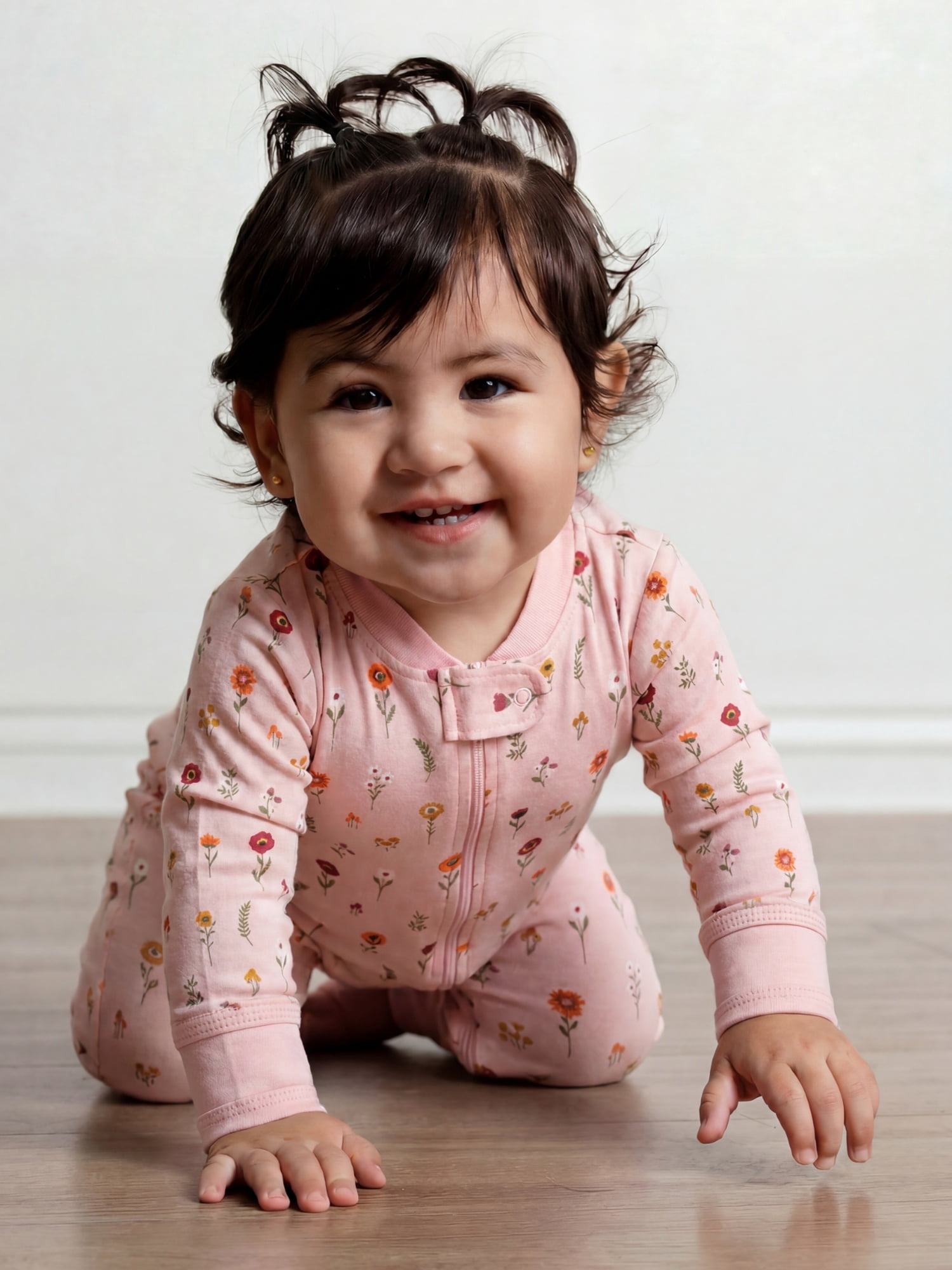 Monica + Andy Organic Cotton Gender Neutral Long Sleeve Baby One-Piece Pajama, Sizes Newborn - 24 Months