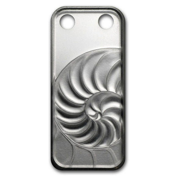 Pamp Suisse Ingot Wave Nautilus Pendant 1/5 oz Silver Bar w/ Box & Bag