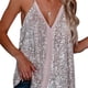 thumbnail image 3 of Txlixc Chaleco de cuello en V profundo, tirantes, blusa de lentejuelas sin mangas, blusa de ocio Txlixc  moda, 3 of 5