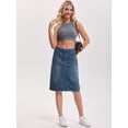 thumbnail image 3 of DARING DIVA Women's Durable Denim Skirt A-Line Midi Jean Skirts Small Vintage Blue, 3 of 7