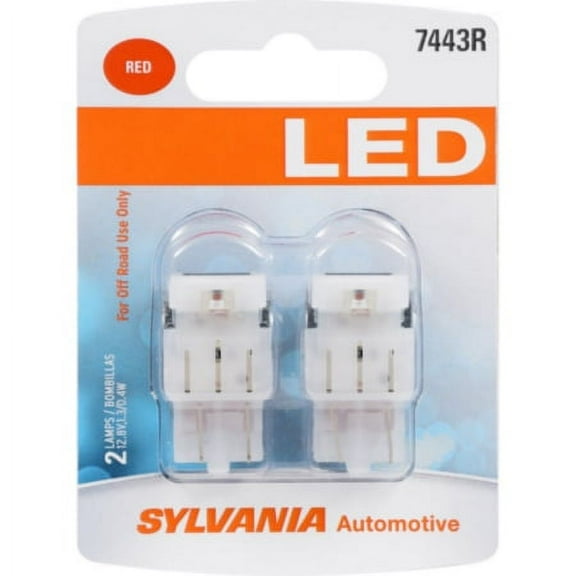 2-PK SYLVANIA 7443R T20 Red LED Automotive Bulb