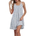 thumbnail image 3 of DreamFish Women's Sleeveless Nightgown Pleated Sleep Dress with Pockets Soft Scoop Neck Sleepwear Sizes M-3XL, 3 of 5