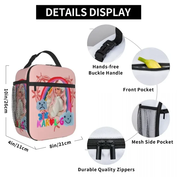 Manana Sera Bonito Karol G 2023 Thermal Insulated Lunch Bag for Office Reusable Food Bag Container Thermal Cooler Lunch Boxes