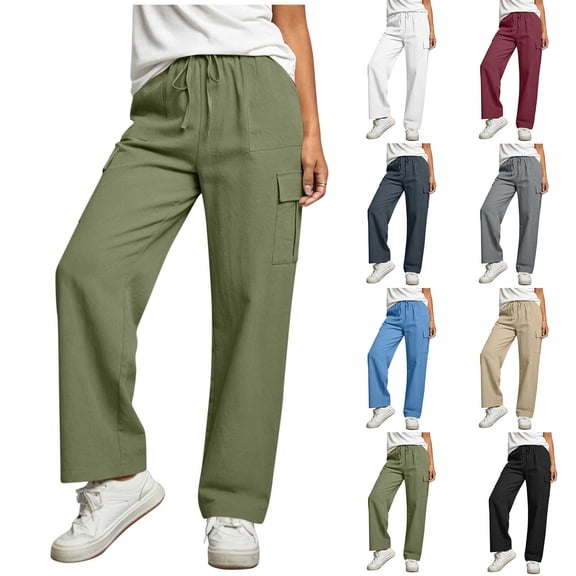 Danhjin Women's Cargo Pants Lightweight Cargo Pants Soft Stretch Baggy Casual Streetwear Travel Hiking