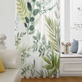 thumbnail image 5 of Green Leaves Sheer Curtains 45 Inches Long, Summer Botanical Farmhouse Watercolor Leaf Light Filering Curtains, Breathable Simi Curtain Privacy Drapes for Kitchen Bathroom Small Window Treatment, 5 of 9