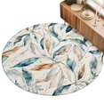 thumbnail image 2 of Round Rugs 6Ft, Tropical Leaves Round Area Rug Washable Indoor Throw Carpet, Modern Simple Abstract Botanical Watercolor Soft Non Slip Circle Rug for Office Cabinet Home Decor Aesthetic, 2 of 8