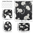 thumbnail image 3 of Shower Curtain and Rug Sets 4pcs Bathroom Sets Includes 12 Free Hooks 66" x 72" White Cats, 3 of 8