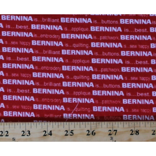 Cotton Bernina Quotes Sayings Words Sewing Room Seamstress Sewist Quilter Quilt Hop Red Cotton Fabric Print by the Yard (01162-10)