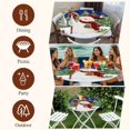 thumbnail image 7 of Navy Blue Snowman Christmas Round Tablecloth, Fitted Table Cover with Elastic for 45"-54" Round Tables, Green Xmas Tree Snowflake Winter Table Cloth Outdoor Dinning Party Waterproof Tablecloths, 7 of 7