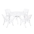 thumbnail image 2 of Brody Traditional Outdoor 4 Seater Round Cast Aluminum Dining Set, White Finish, 2 of 10