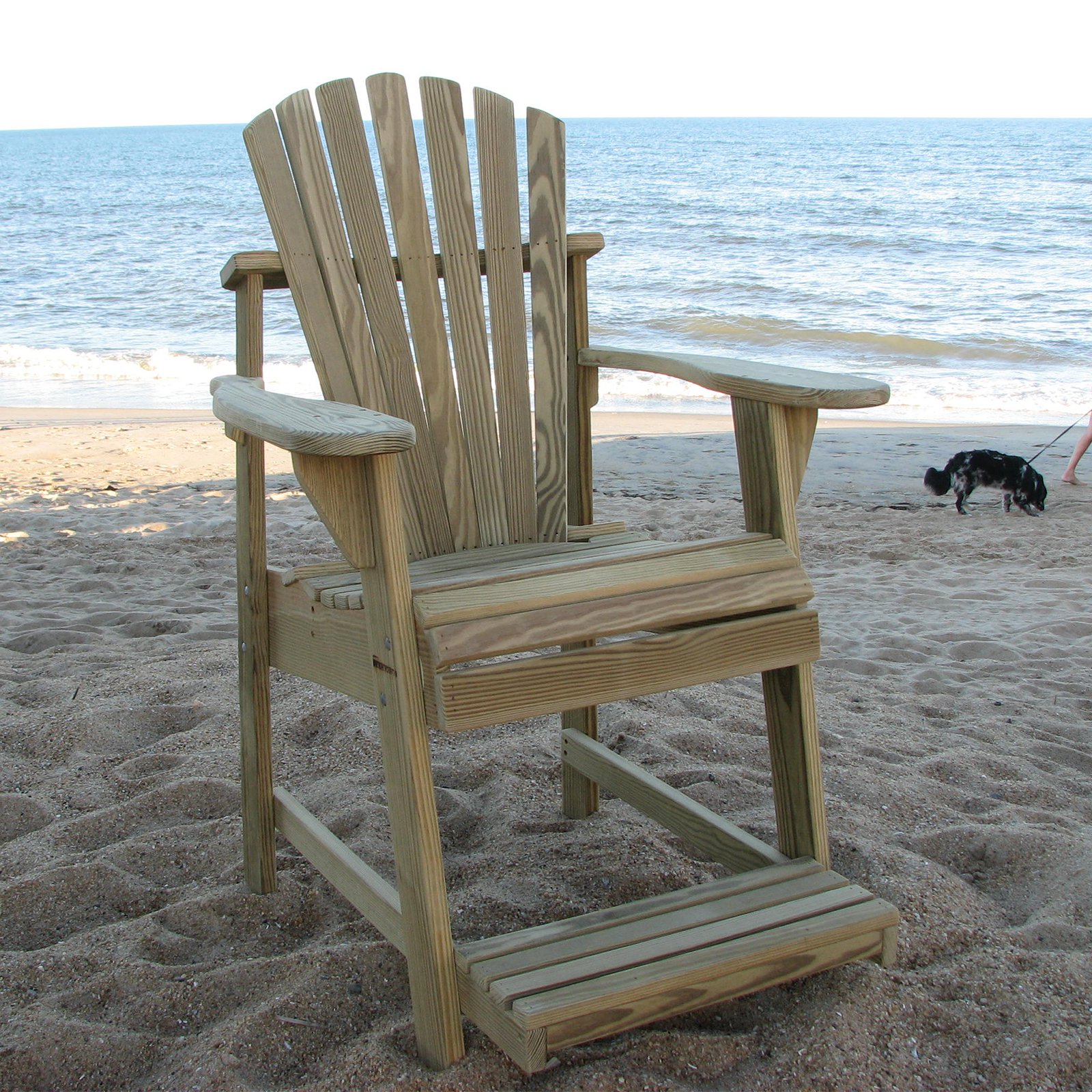 Weathercraft Designers Choice Treated Balcony Adirondack Chair with Footrest - Natural - image 1 of 8