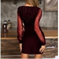 thumbnail image 3 of Galener mesh V-neck sequined evening dress, slimming and sexy dress, 3 of 4