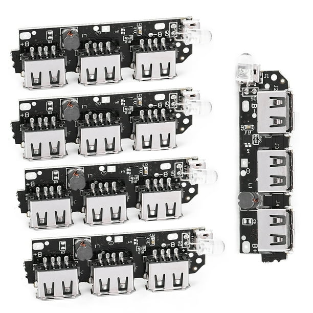 Módulo de cargador de banco de energía, 5 piezas Cargador de banco de energía Un módulo de banco de energía Placa de circuito de banco de energía USB Rendimiento empaquetado con energía Jadeshay A