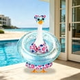 thumbnail image 4 of Outdoor White Goose Statue with Costume set Garden Decor, Bikini Clothing for 23 Inch Large Goose, Bright Tropical Print Swimsuit with Flip Flops, Garden Pool Party Decoration, 4 of 6