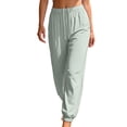 thumbnail image 2 of LEAVINGSUO Quick-Dry Breathable Straight-Leg Pant Summer Long Pants Solid Color Versatile Casual Sports Pants Green M, 2 of 9