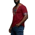 thumbnail image 2 of Sherrylily Men African Dashiki T Shirt Tribal Floral Print V Neck Mens Slim Fit Shirts Tops, 2 of 6