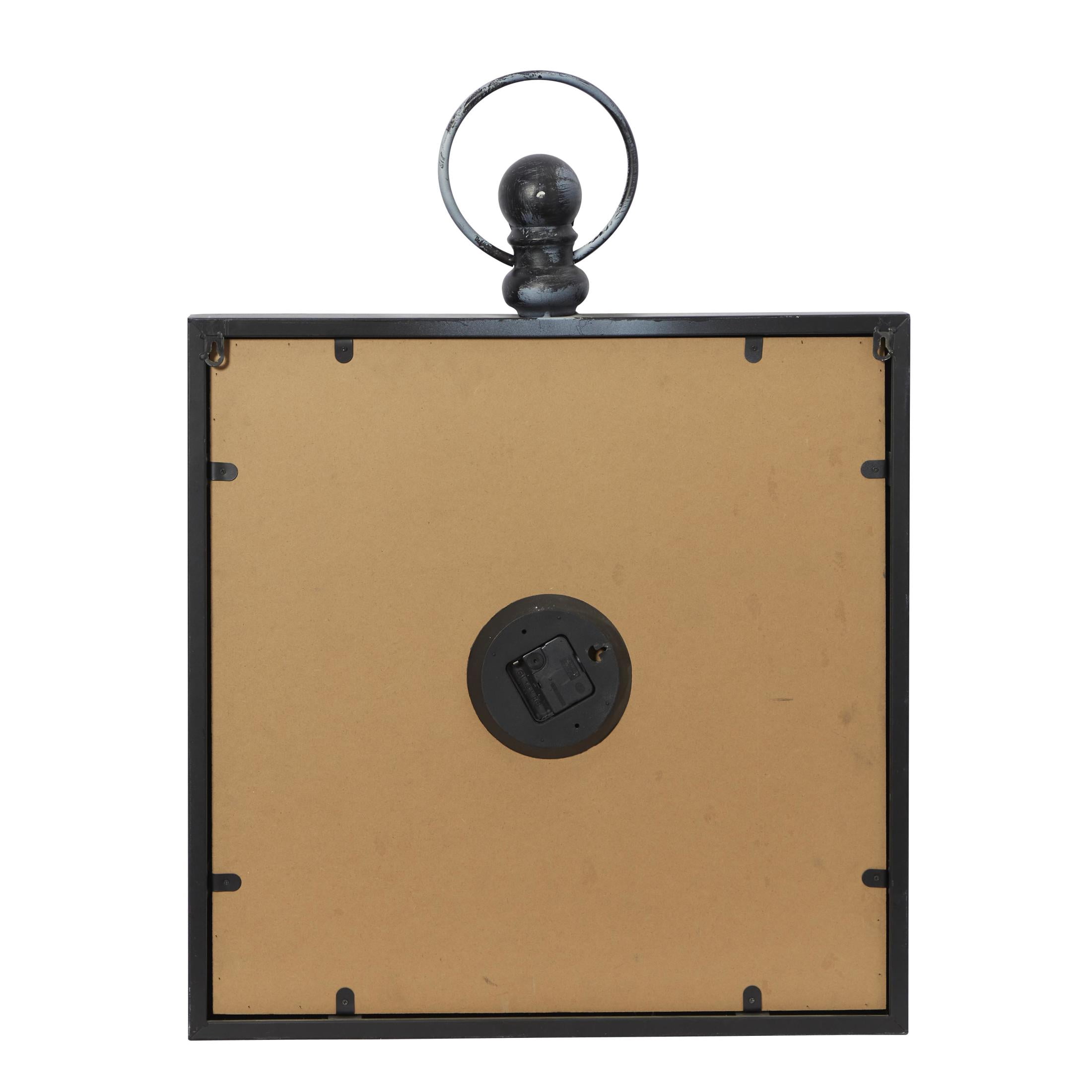 DecMode 24" Brown Metal Finial Pocket Watch Style Wall Clock