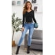 thumbnail image 4 of Sueter De Mujer Moda Canale Sweater Diseño A Relieve Abrigo LOLE  Sueter, 4 of 6