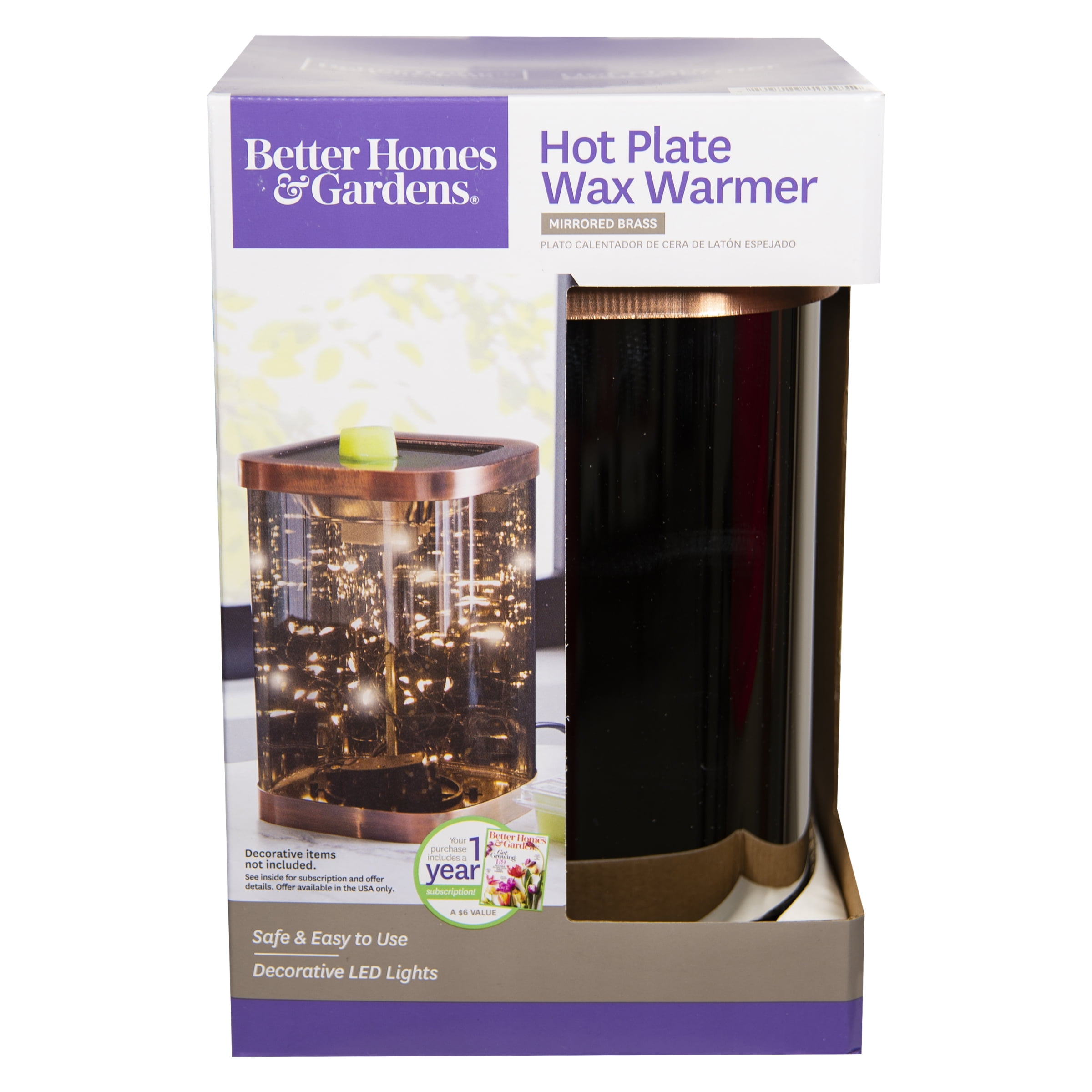 Better Homes Gardens Infinity Hot Plate Wax Warmer, Mirrored Brass