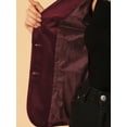thumbnail image 6 of INSPIRE CHIC Women's Vintage Velvet Blazer Notched Lapel Button Front Wear-to-Work Jacket XS Dark Red, 6 of 7