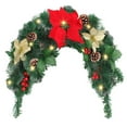thumbnail image 2 of Outdoor Christmas Mailbox Swag with LED Lights - Festive Artificial Greenery Garland Featuring Red Berries, Pine Cones & Poinsettia Flowers for Xmas Holiday Home Front Door Decor, 2 of 9