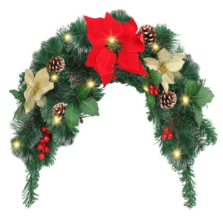 

Weerihhol Door Wreath Summer 37.4Inch Christmas Mailbox With Wintry Berries Greenery Branches Christmas Mailbox Decorations Outdoor And 20 LED Battery Operated Lights For Holiday Party