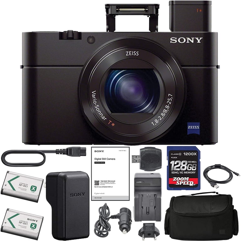 Sony Cyber-Shot DSC-RX100 III Digital Camera (DSCRX100M3B) + 128GB