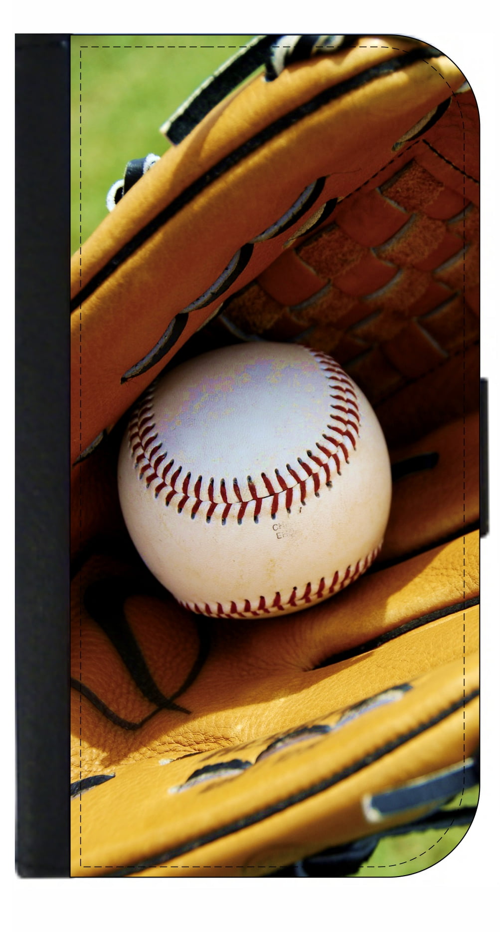 Baseball Glove Wallet Style Cell Phone Case with 2 Card Slots and a
