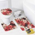 thumbnail image 4 of Shower Curtain 4 Piece Set Summer Bee Red Floral Buffalo Plaid Bathroom Sets with Shower Curtain And Rugs 4 Piece Welcome Spring Floral Bee Holiday Farmhouse Bathroom Shower Set for Bathroom Decor, 4 of 8