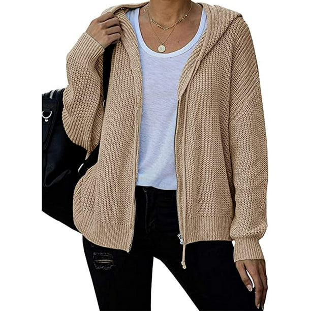 Waffle hot sale hooded cardigan