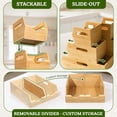 thumbnail image 4 of Homestead Bamboo Pantry Storage Bins, 3-Tier Stackable Open Front Baskets for Produce, Potato and Onion Storage with Handles, Set of 5, 4 of 7