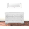thumbnail image 6 of 58" Metallic White Solid Wood Six Drawer Double Dresser, 6 of 8