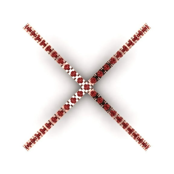 0.245 ct Round Cut Natural Garnet Statement 18K Rose Gold Womens Engagement Ring