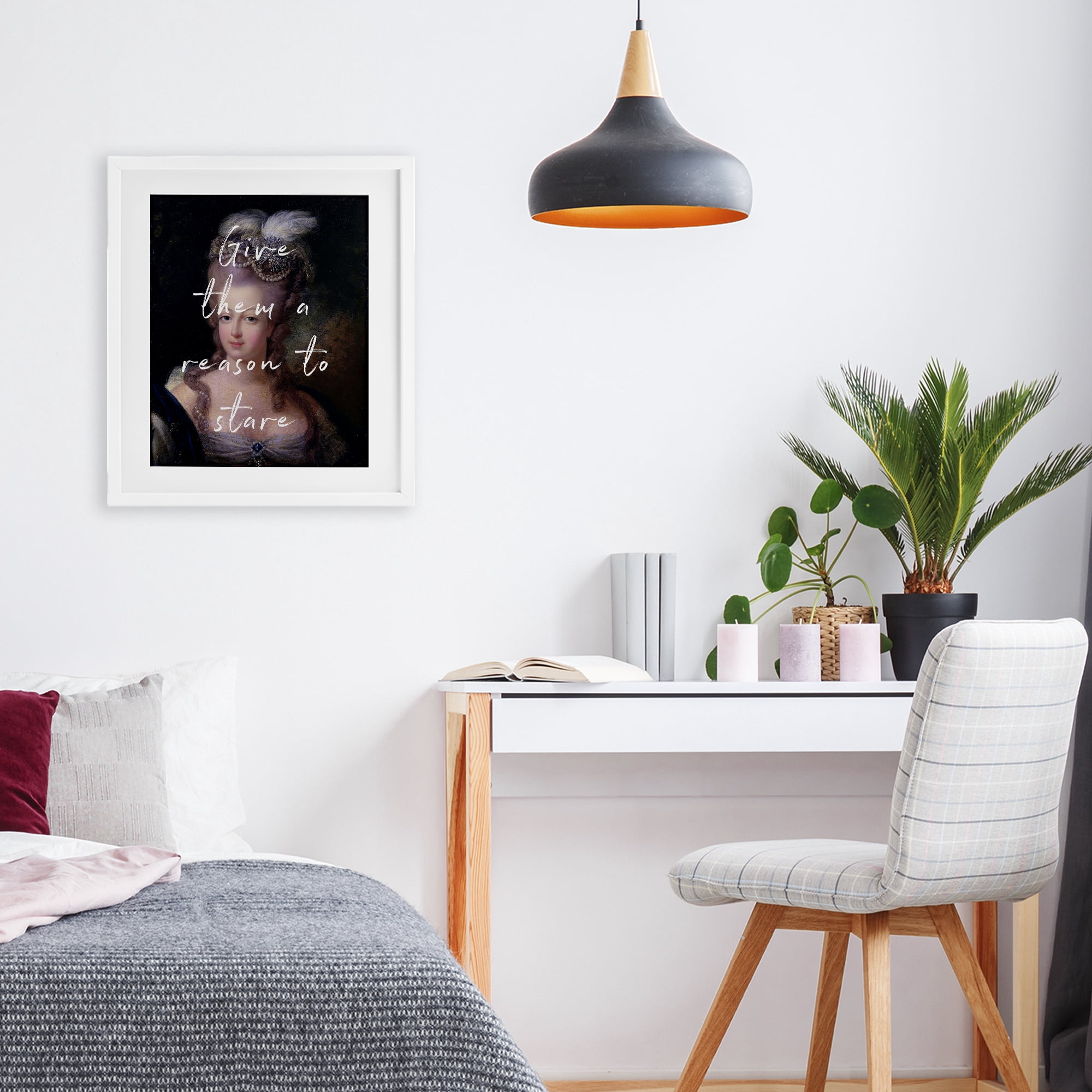Stupell Industries Give Them A Reason To Stare White Framed Print Under Glass, design by Tina LeCour