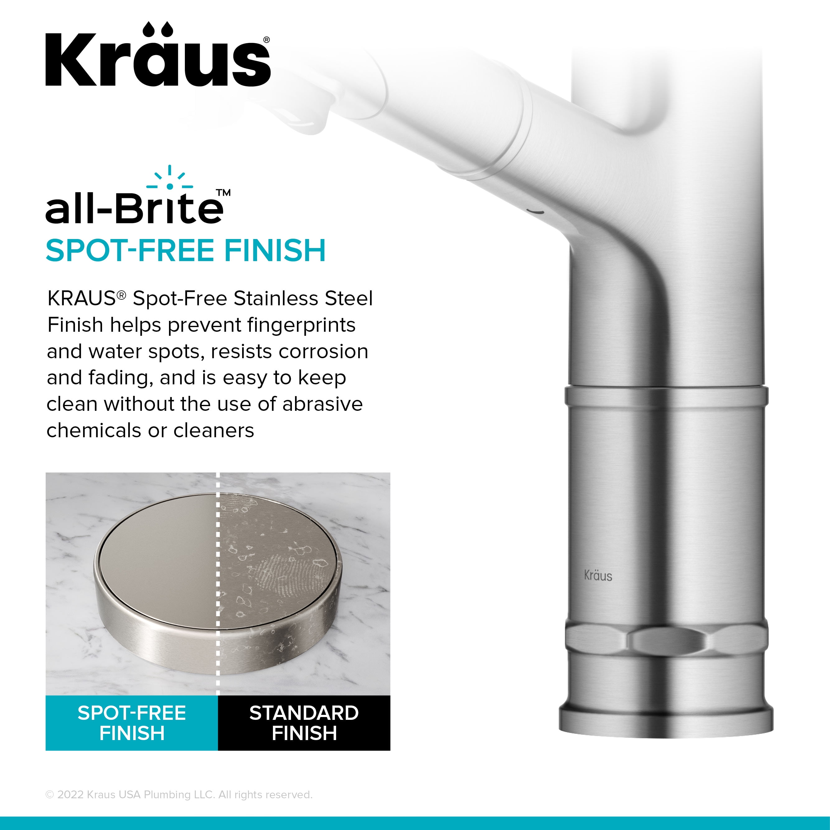 KRAUS Allyn Pull-Out Single Handle Kitchen Faucet in Spot-Free Stainless Steel