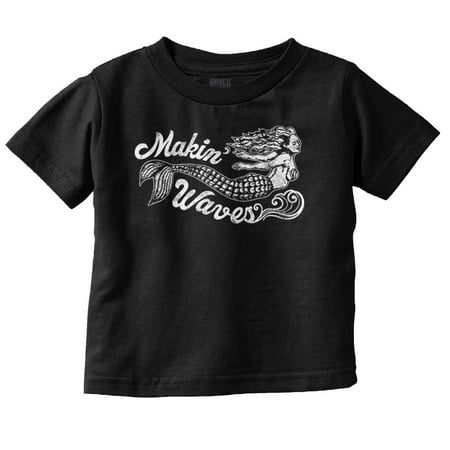 

Cute Makin Waves Beach Mermaid Youth T Shirt Tee Girls Infant Toddler Brisco Brands 4T