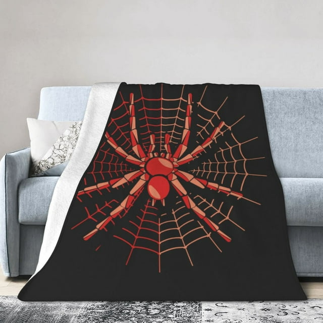 DouZhe Ultra-Soft Micro Fleece Lightweight Flannel Bed Blanket, Fantasy Spider Insect Print Cozy Warm Throw Blankets, 50"x40"