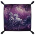 thumbnail image 2 of Jewelry Dish Trinket Tray Home Decor Wedding Gift for Her Small Ring Holder Purple Galaxy Unicorns Space Flag, 16x16cm, 2 of 6