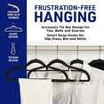 thumbnail image 3 of Lifemaster 20 Pcs. Dry Wet Clothes Hangers - Heavy Duty Coat Hanger Set with 360° Swivel Hook, Non-Slip, Space-Saving, Sleek Design - Accessory Tie Bar, Smart Strap Hooks, Non-Slip Pants Bar (Black), 3 of 8