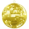 thumbnail image 2 of Jnismy Disco Ball, 12" Mirror Disco Ball, Light Effect Mirror Ball with Hanging Ring _Golden, 2 of 13