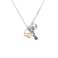 thumbnail image 2 of Delight Jewelry Two-tone Swimmer in Heart - Love and Lock Charm Necklace, 18"+1", 2 of 4