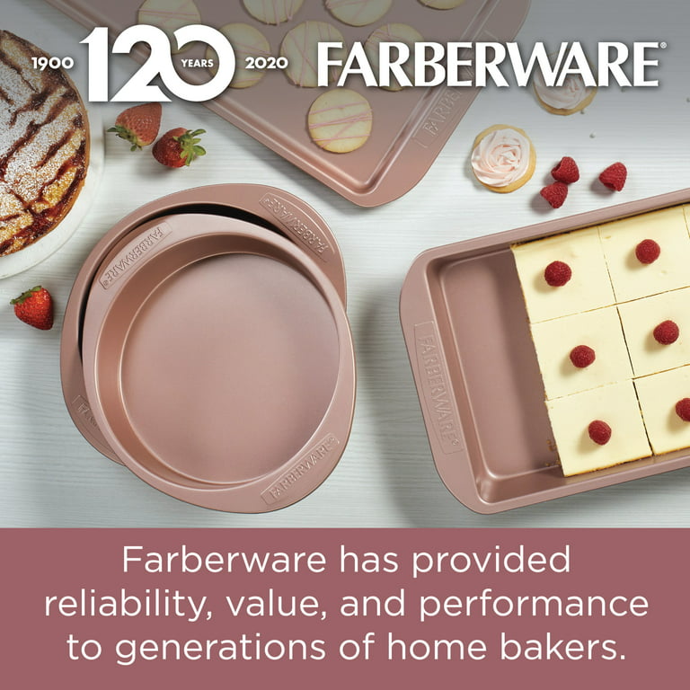 Farberware Nonstick Bakeware Set, 4-Piece, Rose Gold 