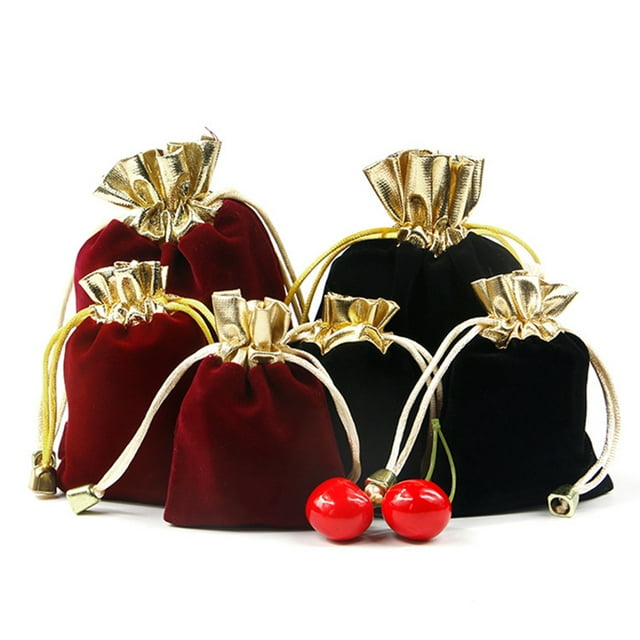 WEUVEB 10Ud Bolsas Rojas De Con Cordón Para Regalos En Fiestas Y Bodas