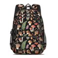 thumbnail image 2 of Mushroom and Basket Black Pattern Cute School Backpack Bag with Padded Back and Adjustable Shoulder Straps 16.9 X 12.6 X 5.9 Inches, 2 of 5