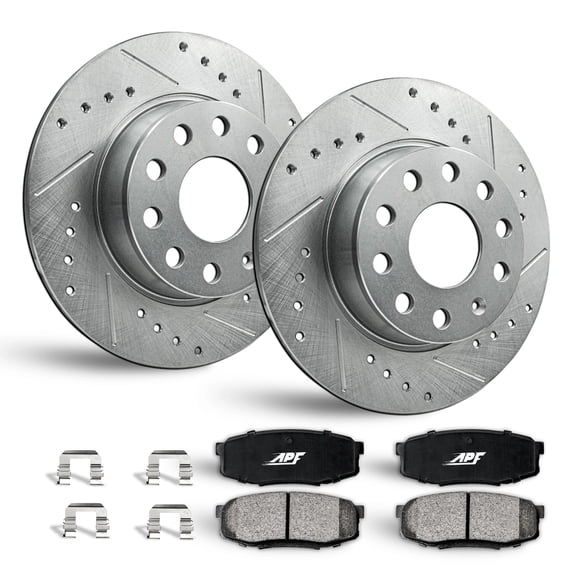 APF Front Brake Kit Rotors and Pads for Volkswagen Beetle Jetta 2012-2018