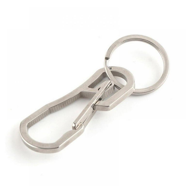 Titanium Carabiner EDC Keychain Key Ring, Snap Spring Hook Clip Grn/Blue  Anodize