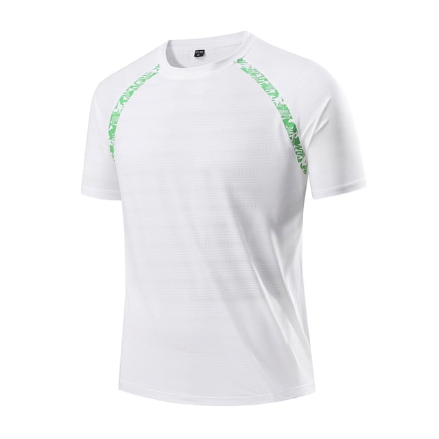 Xdzjlr Chemise d'Été pour Hommes, Sport, Soie Glacée, Col Rond, Manches Courtes, Mode, Décontractée, Xxxxxl