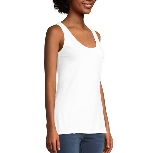 Hanes 9002 Débardeur Col Rond Couleur Live Love, Blanc - 2TG